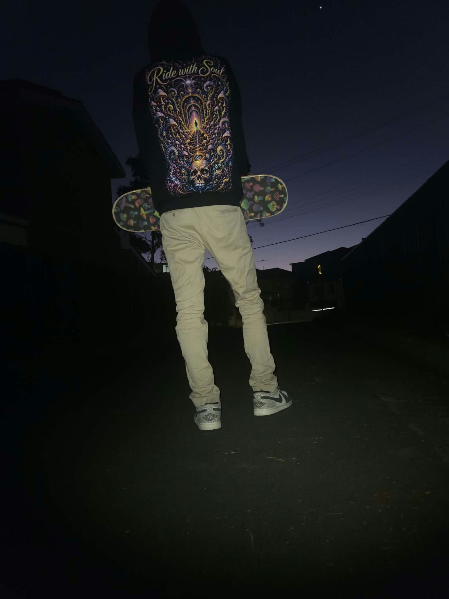 Skateboarder riding during a local session